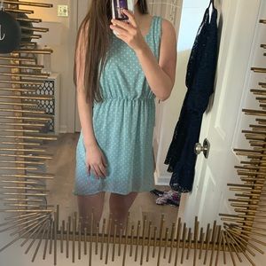 Blue and White Polka dot dress!!